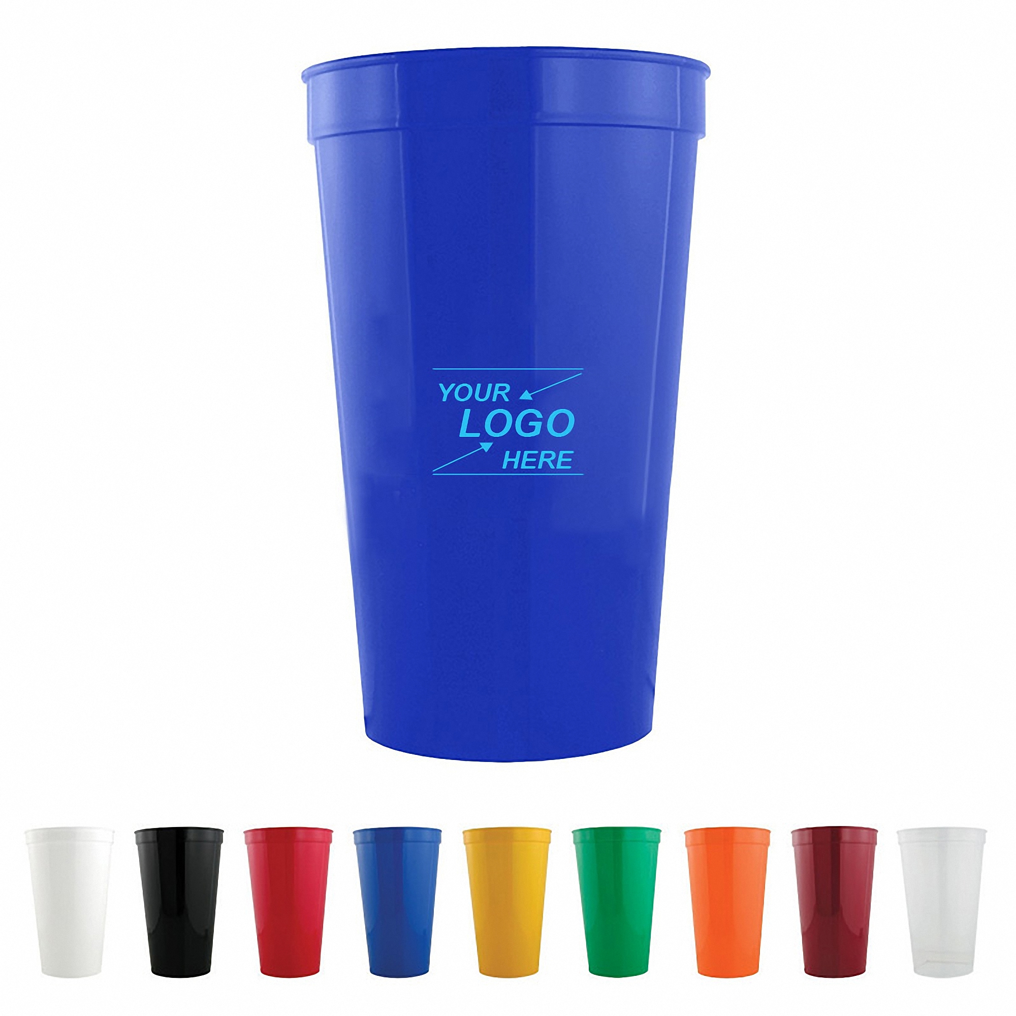 16oz Square Plastic Stadium Cup