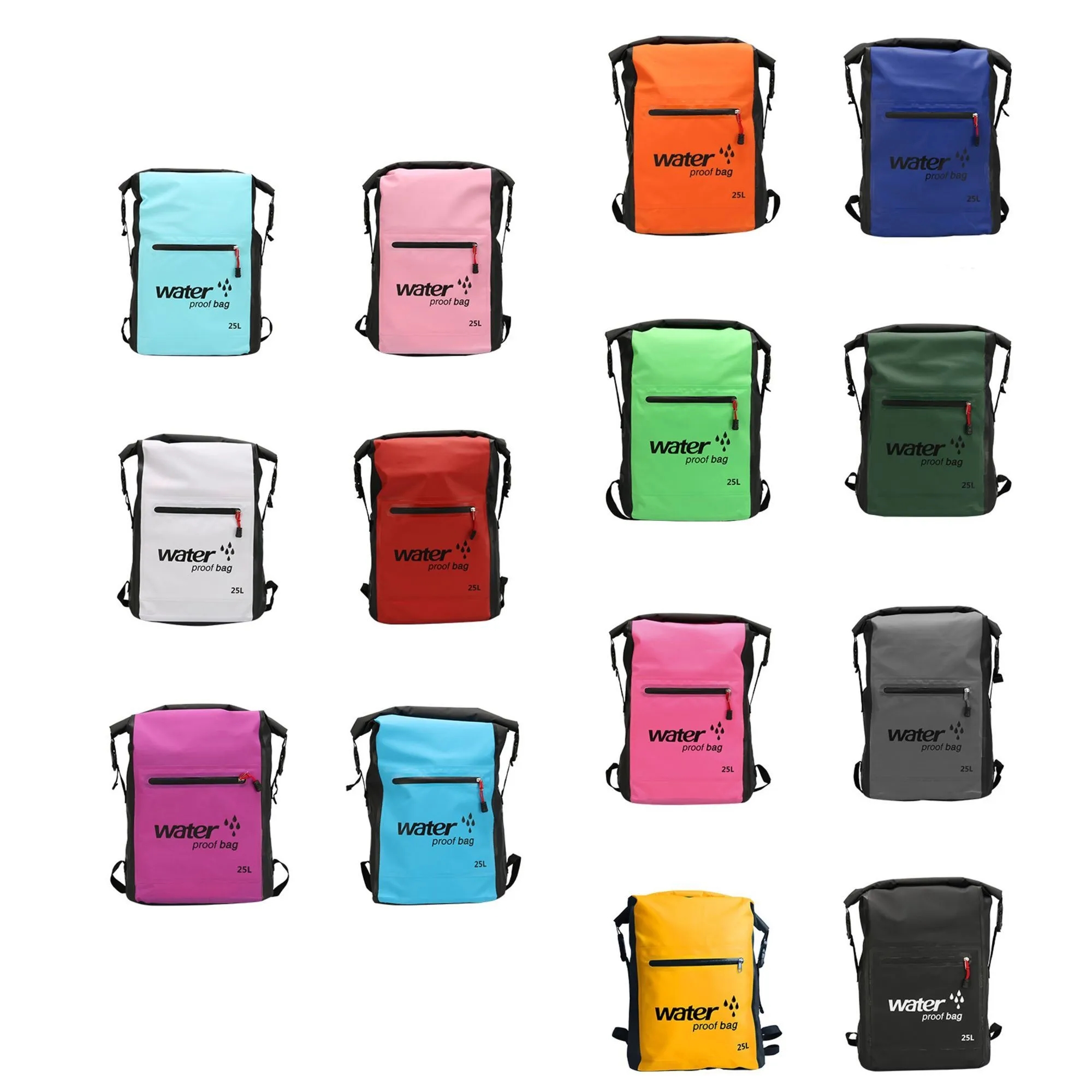 25L PVC Tarpaulin Outdoor Waterproof Backpack 2