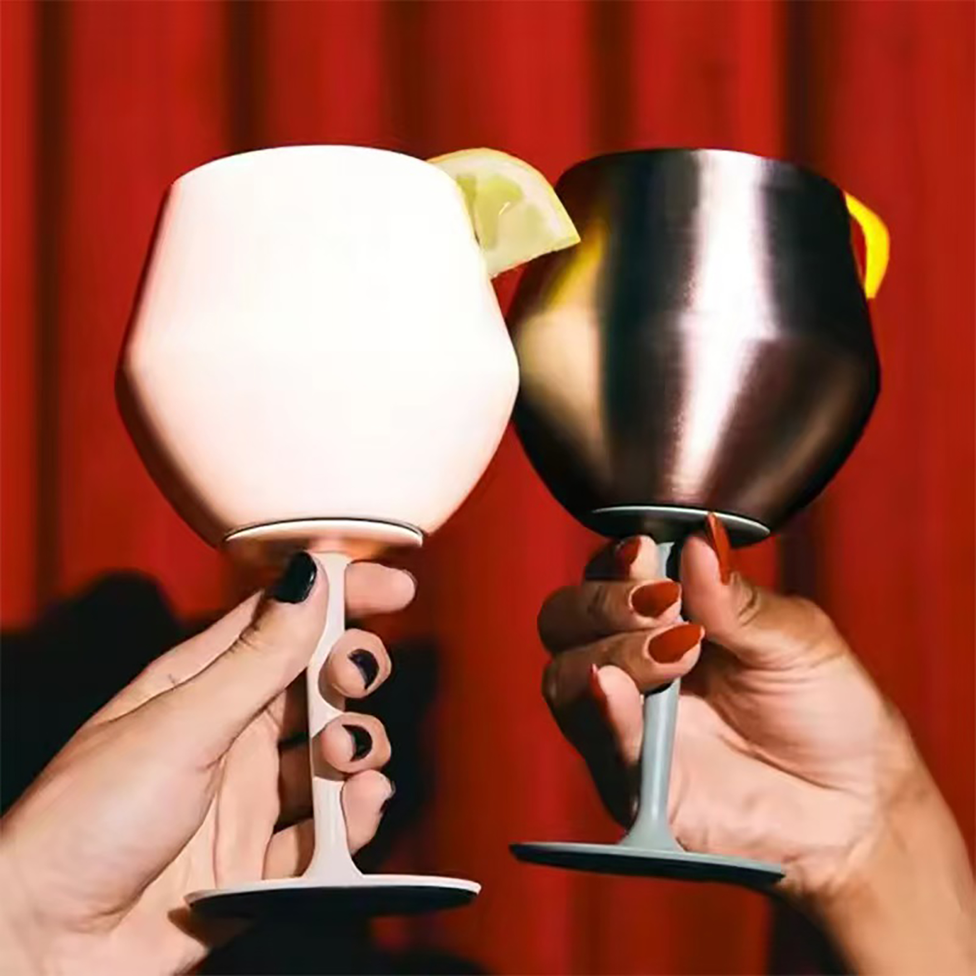 14Oz Detachable 304 Double Stainless Steel Wine Glass 2