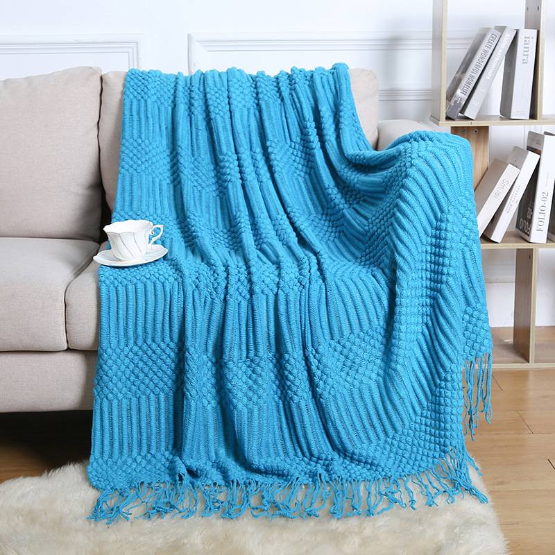Wool-Like Soft Decorative Knitted Throw Blanket 7