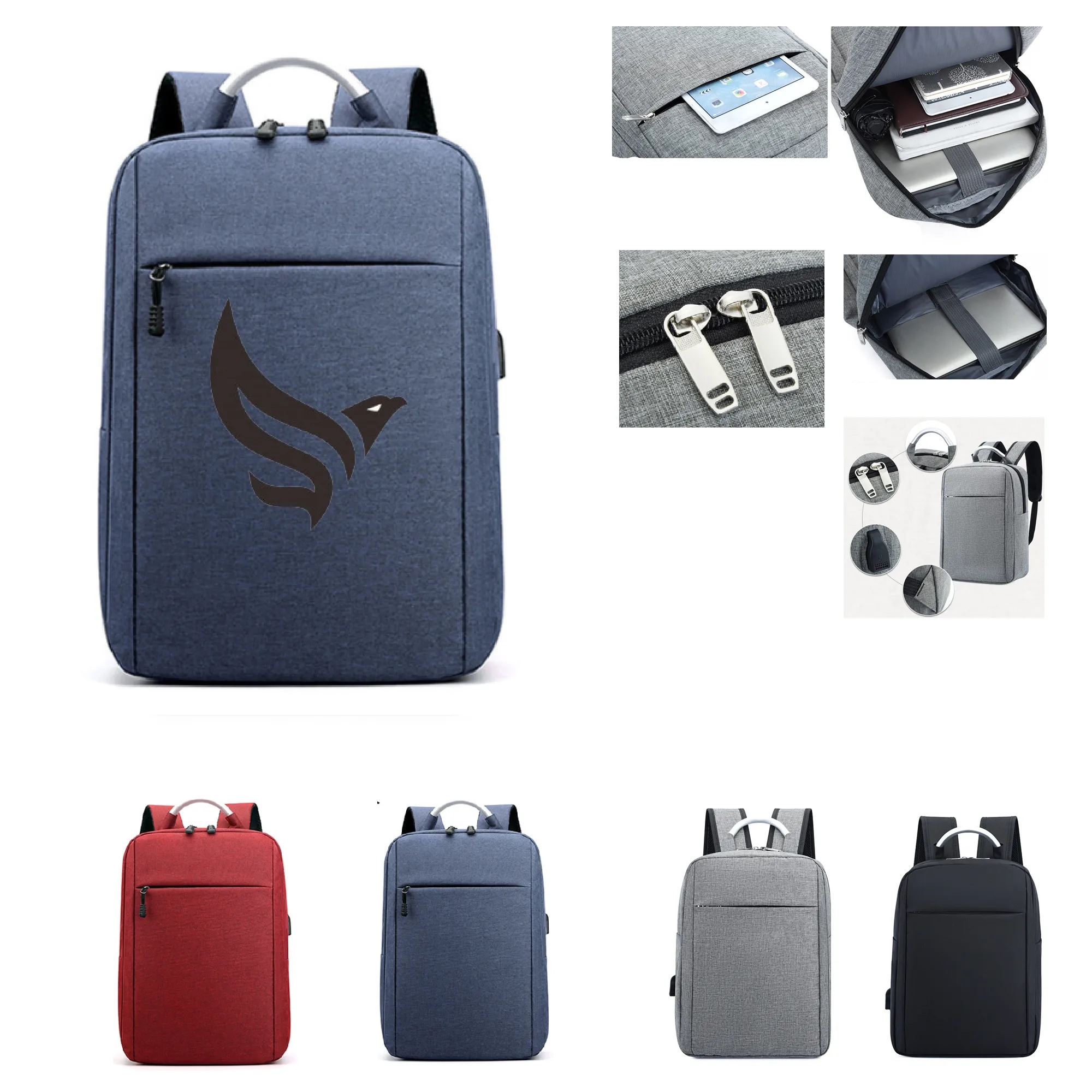 USB Travel Computer Backpack with Handle 11.4" x 3.9" x 15.4 4