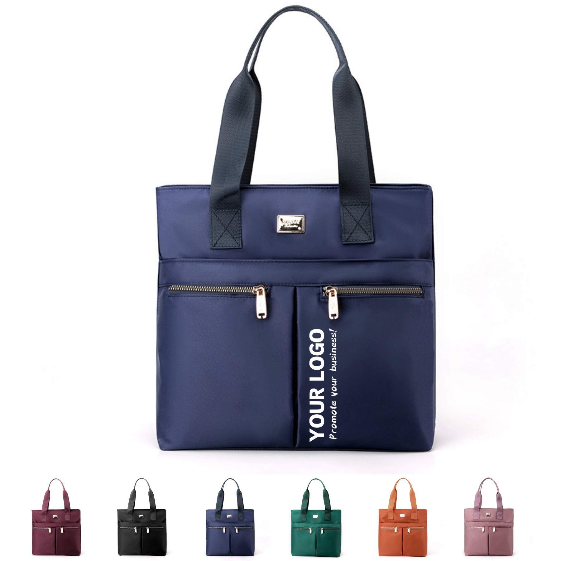 Multi Pockets Top Handle Tote Bag, custom tote bag with logo imprint 2