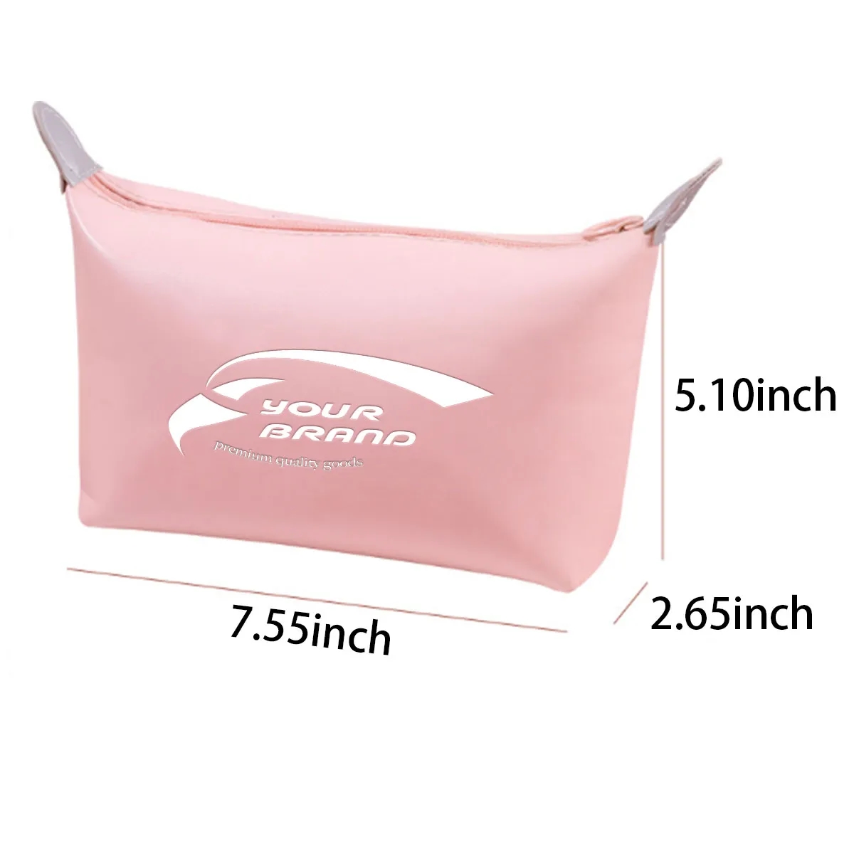 Waterproof Zipper Leatherette Pencil Case Cosmetic Pouch 4