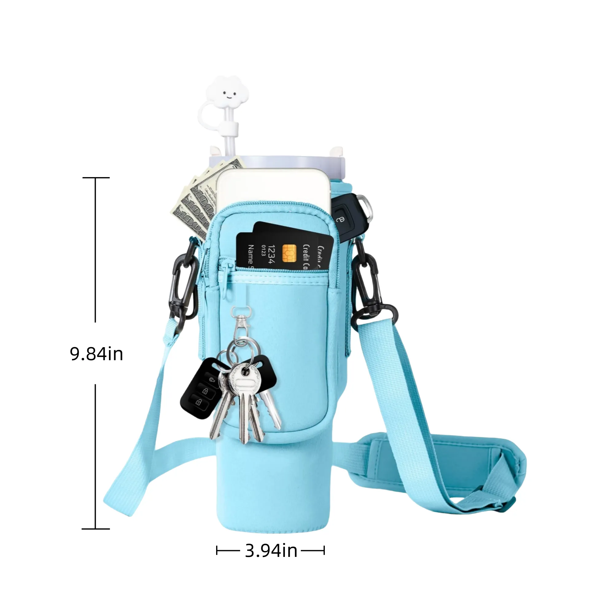 10oz Portable Travel Dog Water Dispenser with Bowl 10