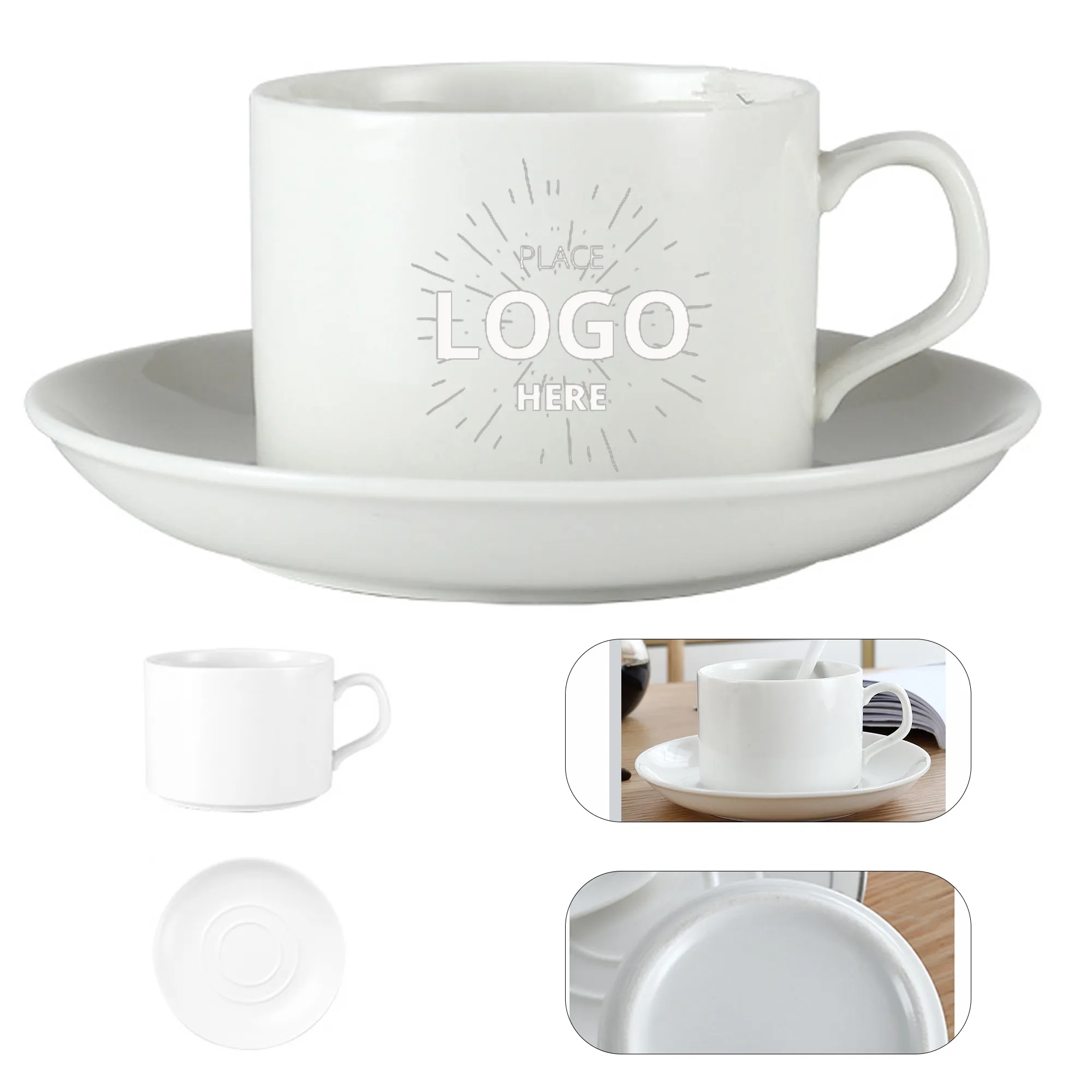 Simple Ceramic Cup and Saucer Set 1