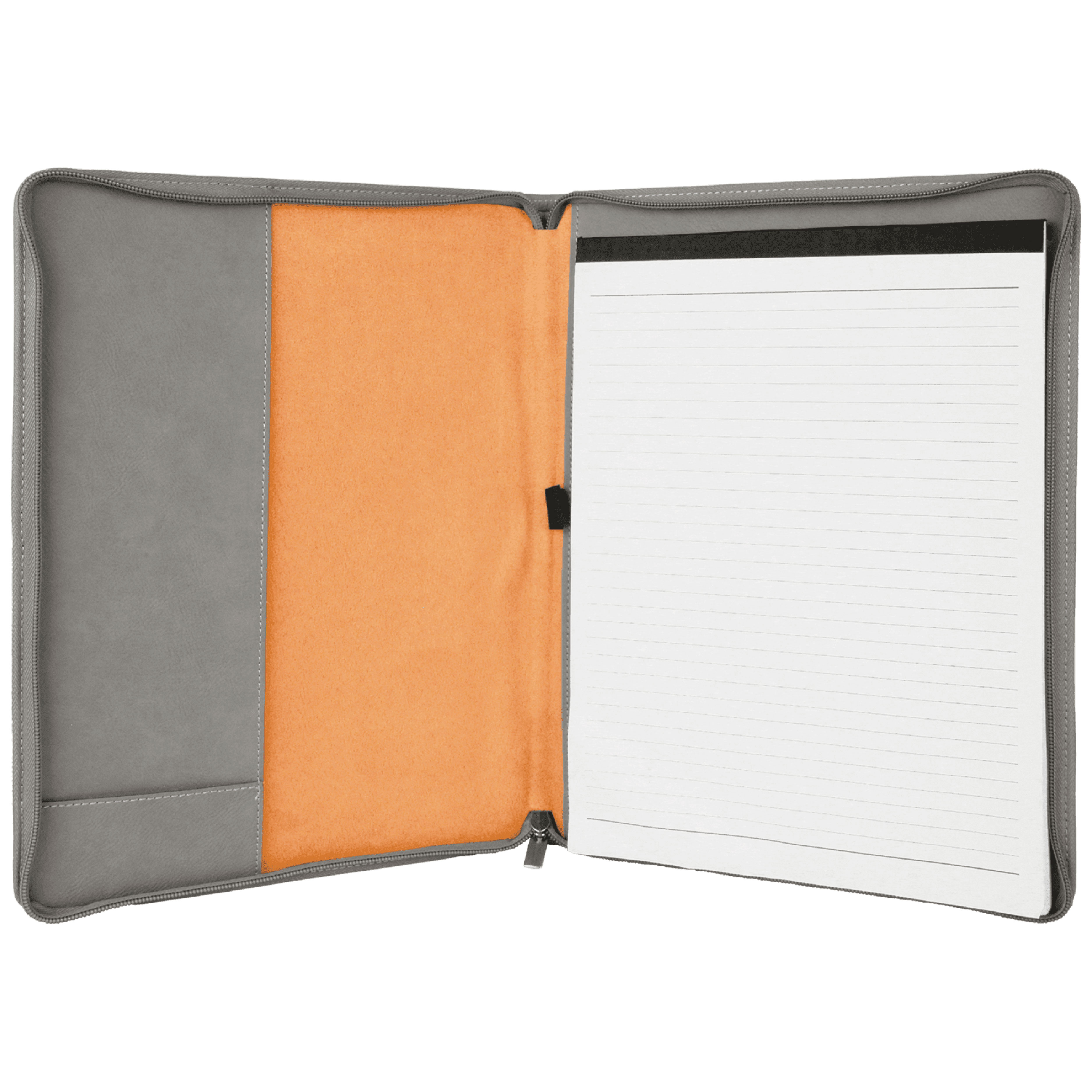 9" x 12" Leatherette Gray Portfolio with Zipper 9
