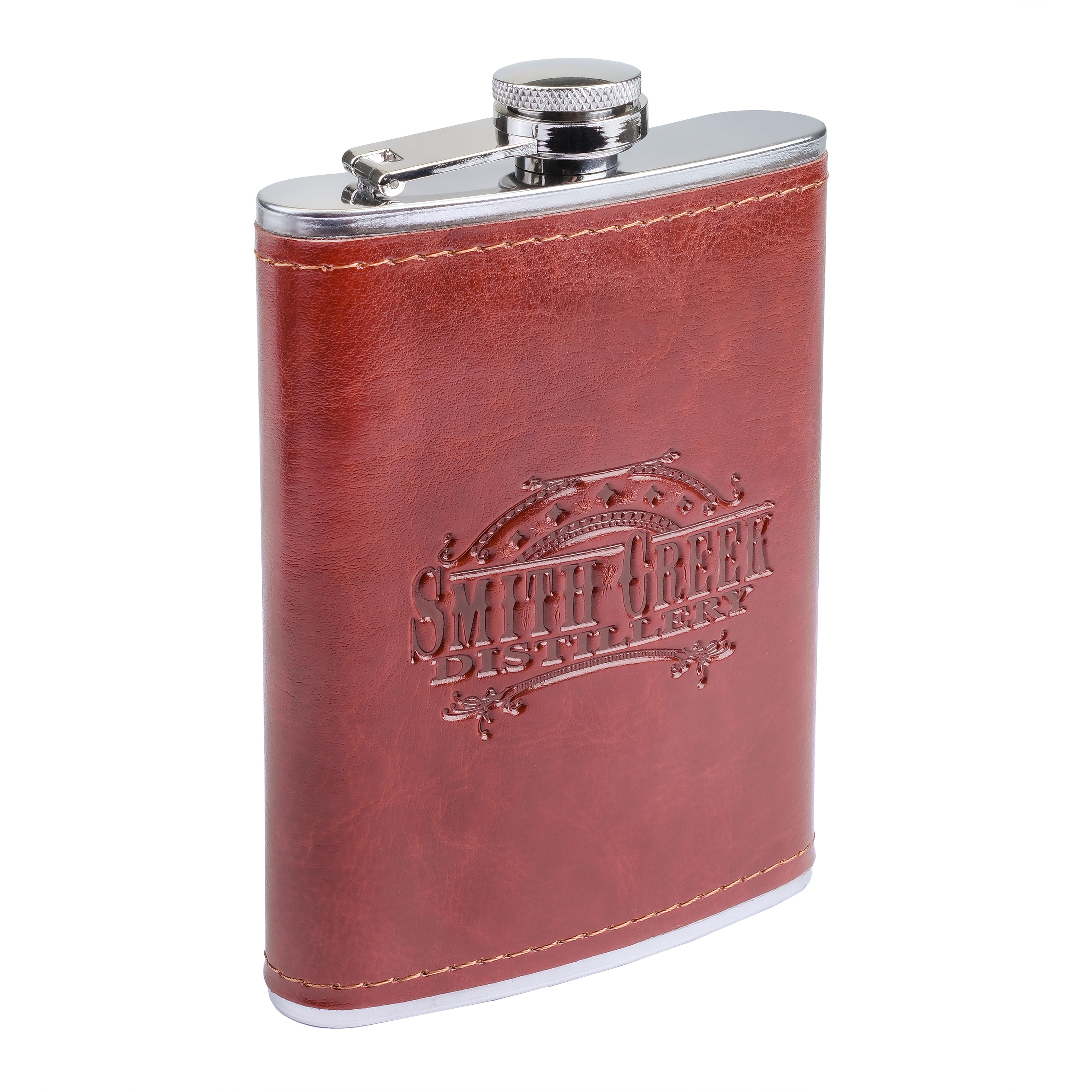 8 Oz. Leatherette Wrapped Flask, custom water bottle with logo imprint 9