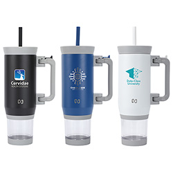 NAYAD® Quest 23 oz Stainless Steel Double-Wall Mug with Foldable Handle & Snack Cup 16