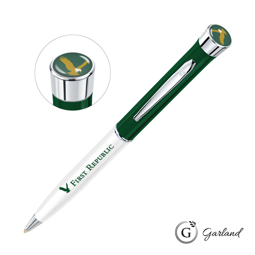 Garland® Patriot Custom Ballpoint Twist Pen - Chrome Accent 2