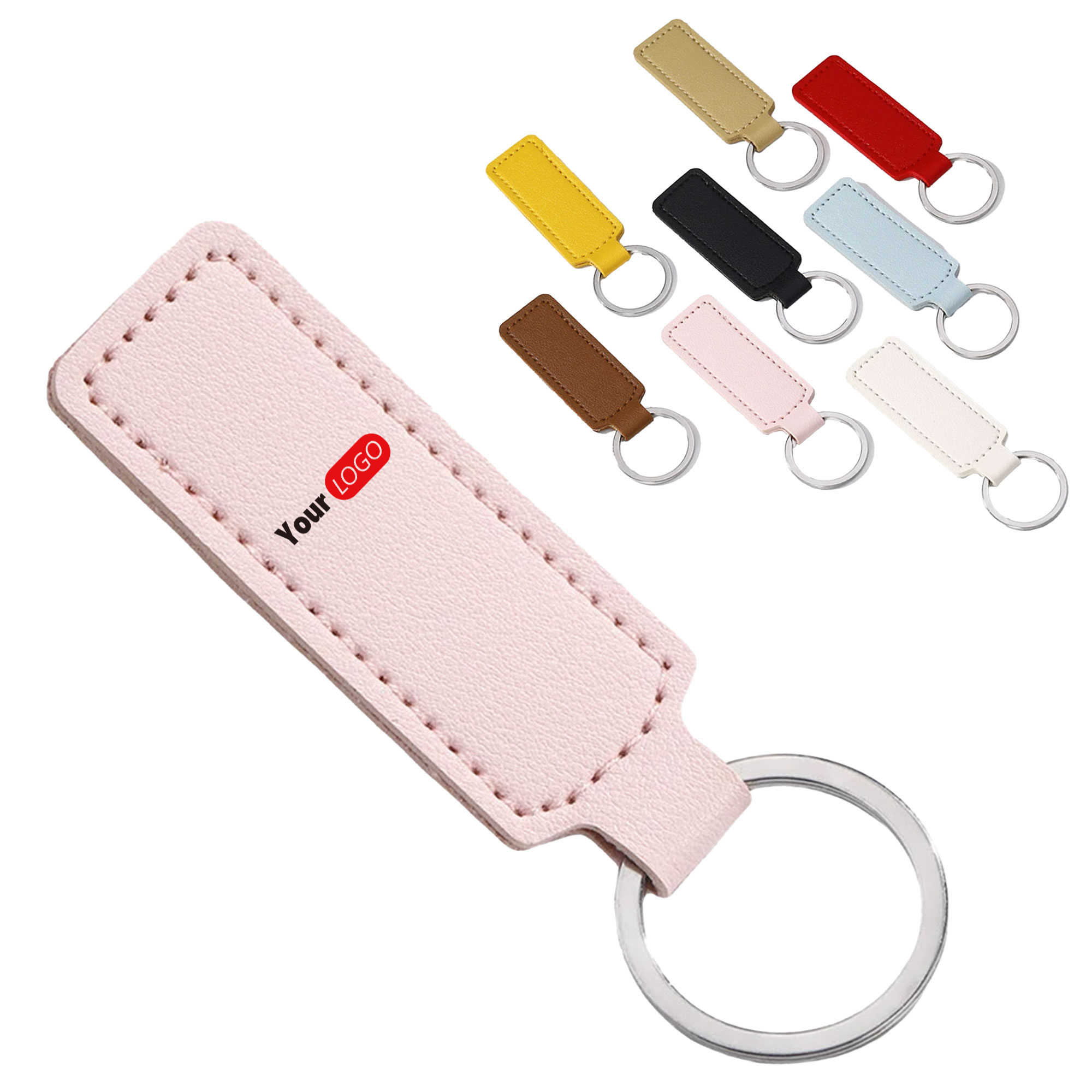 Square PU Leather Key Ring 1
