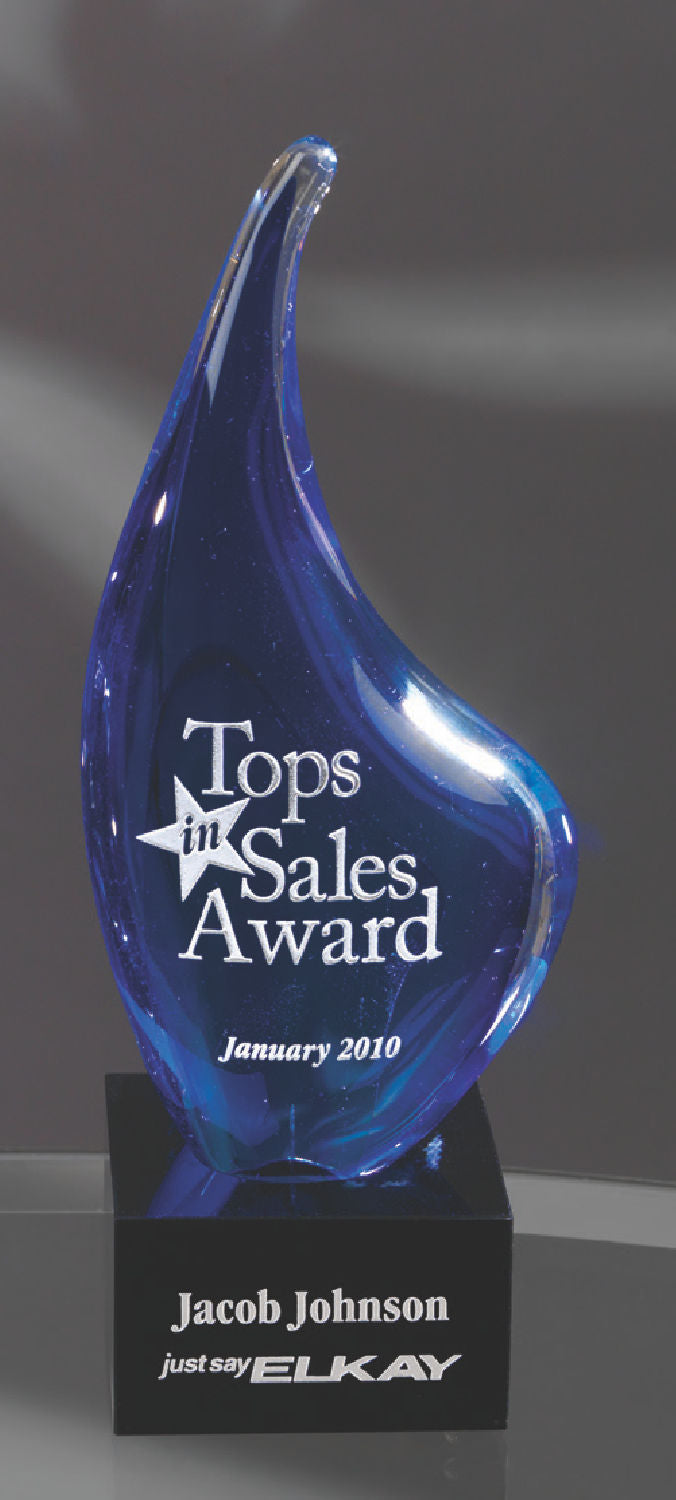 Art Glass, Blue Teardrop 2