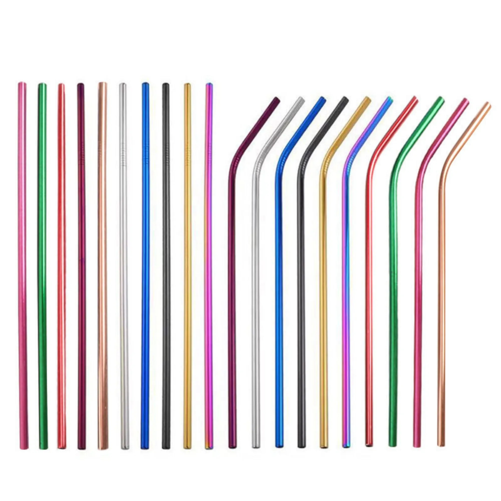 Trendy MOQ 20 Set 8 Pack Reusable Drinking Smoothie Straws 6