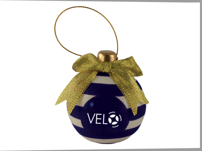 Candy Cane Ceramic 3D Ornament