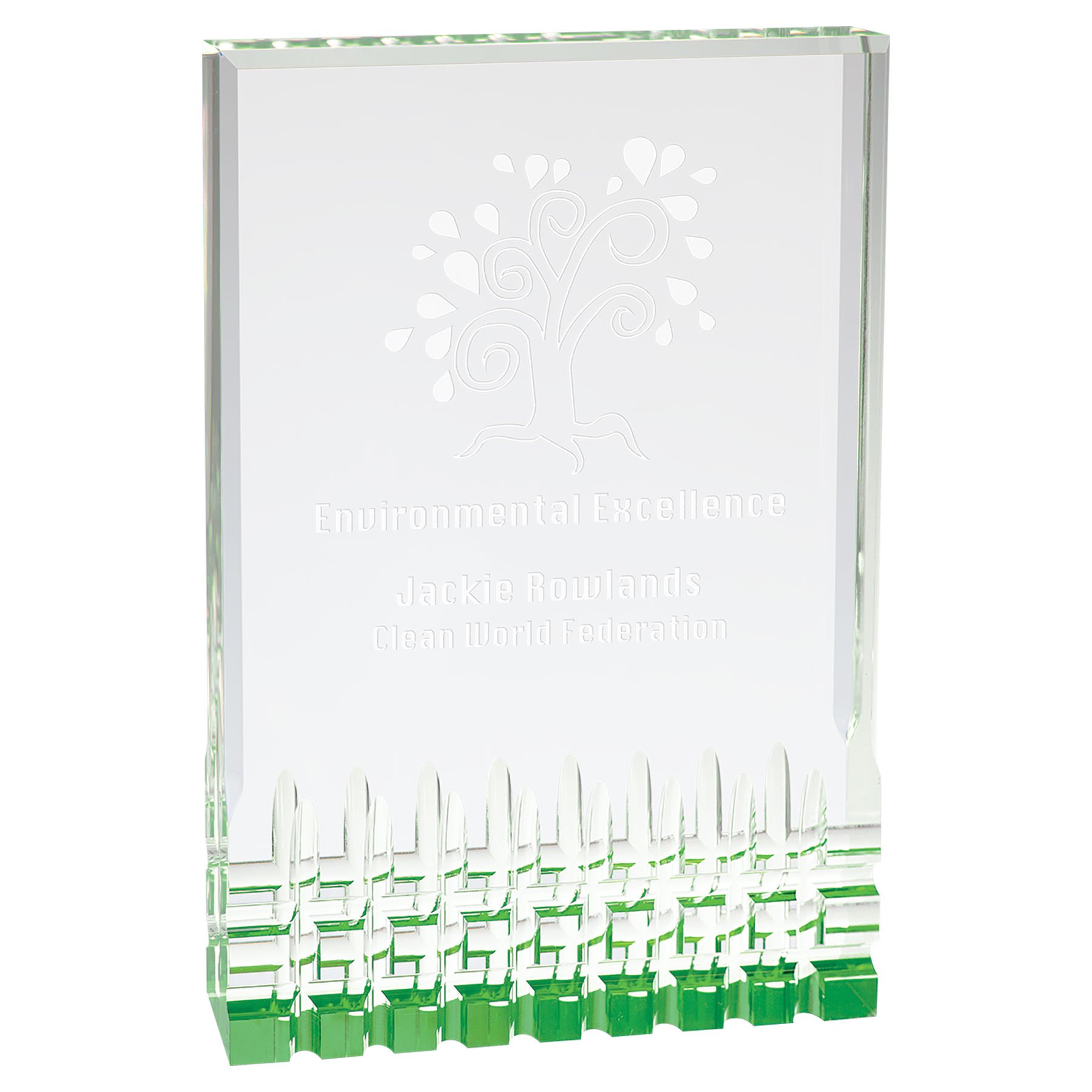 6" x 8" Green Mirage Acrylic Award