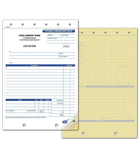 Work Order Invoice, Carbonless 2