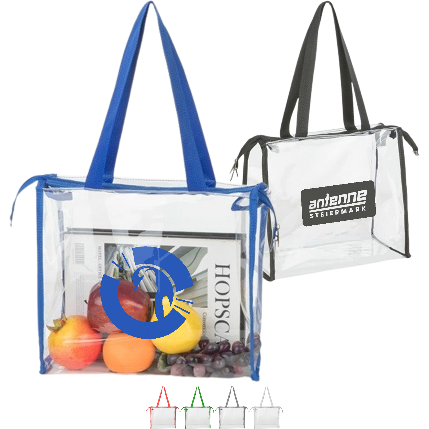 Clear PVC Transparent Zipper Tote Bag 2