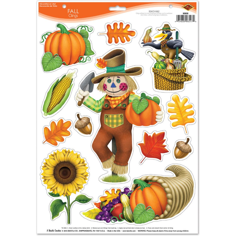 Fall Window Clings - 12 Stickers 2