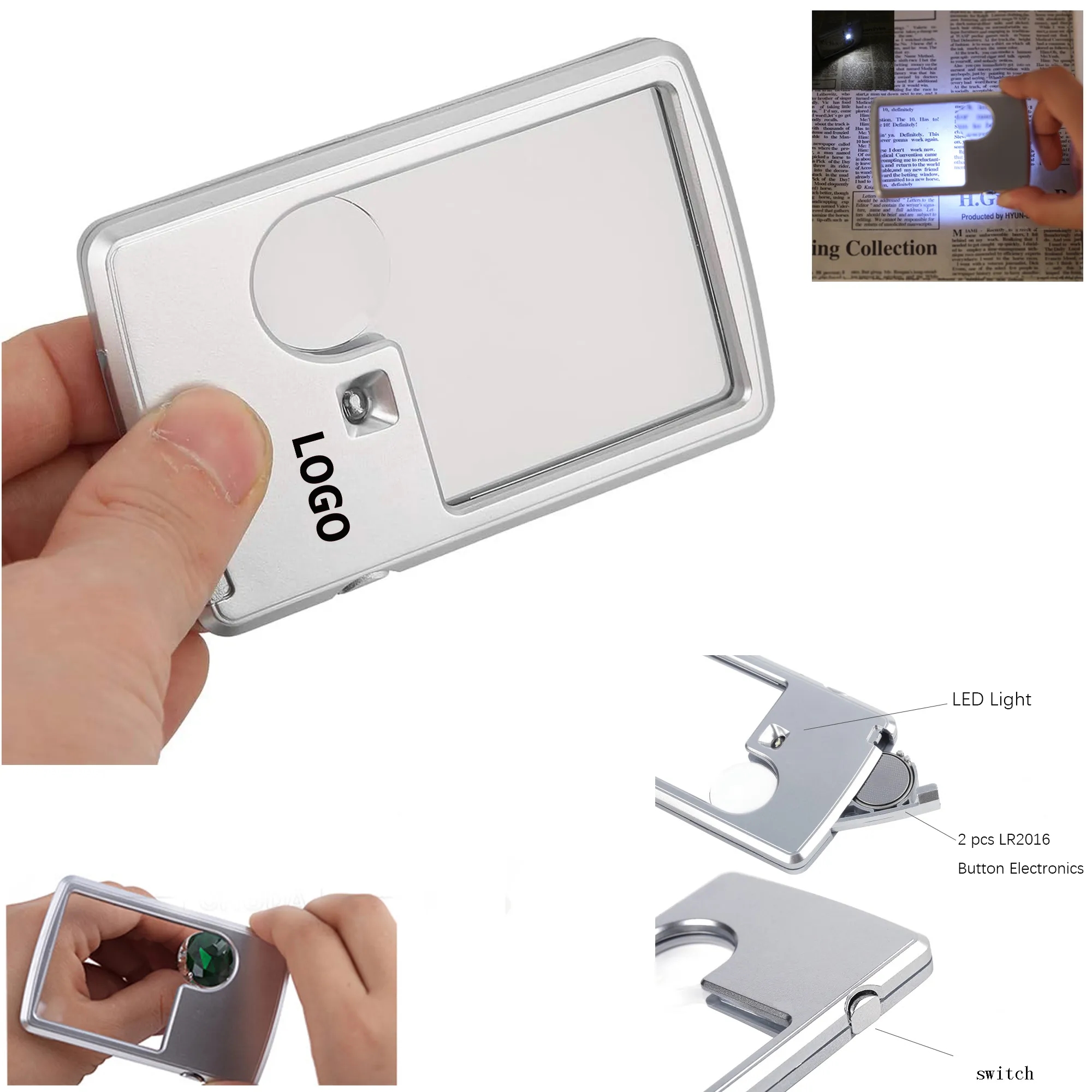 LED Square Pocket Magnifier 2