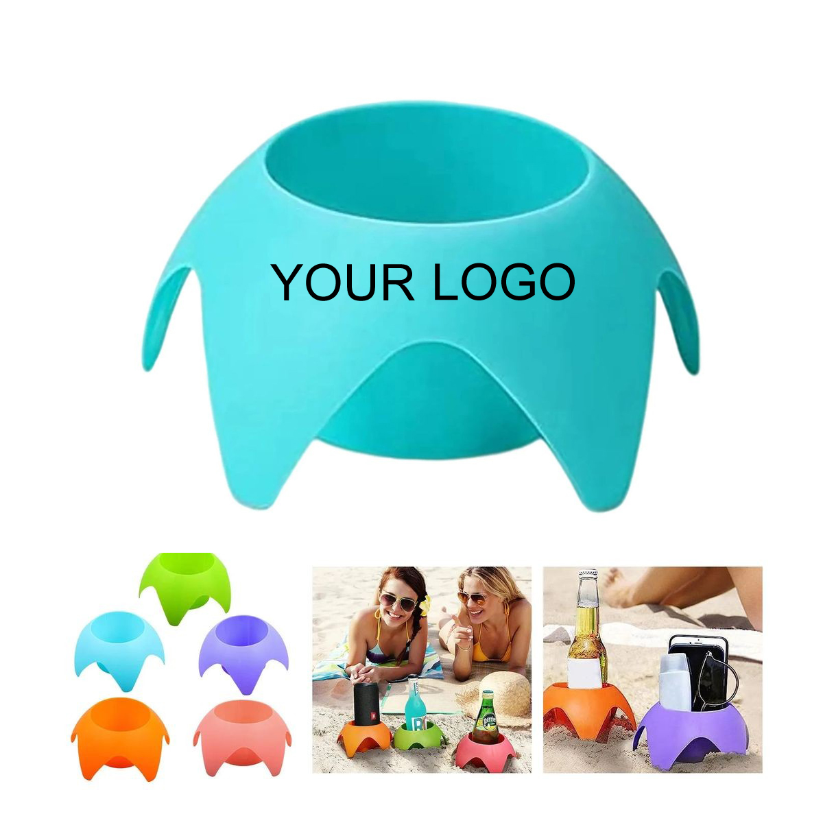 Customizable Beach Sand Cup Holders Drink Coasters Set for Parties 5