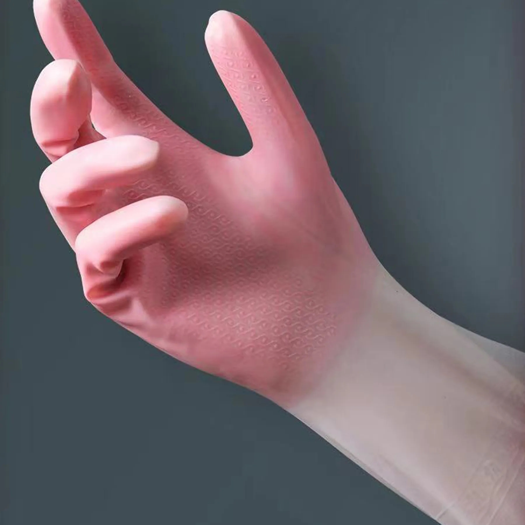 Pvc Latex Waterproof Thin Rubber Dishwashing Gloves 4