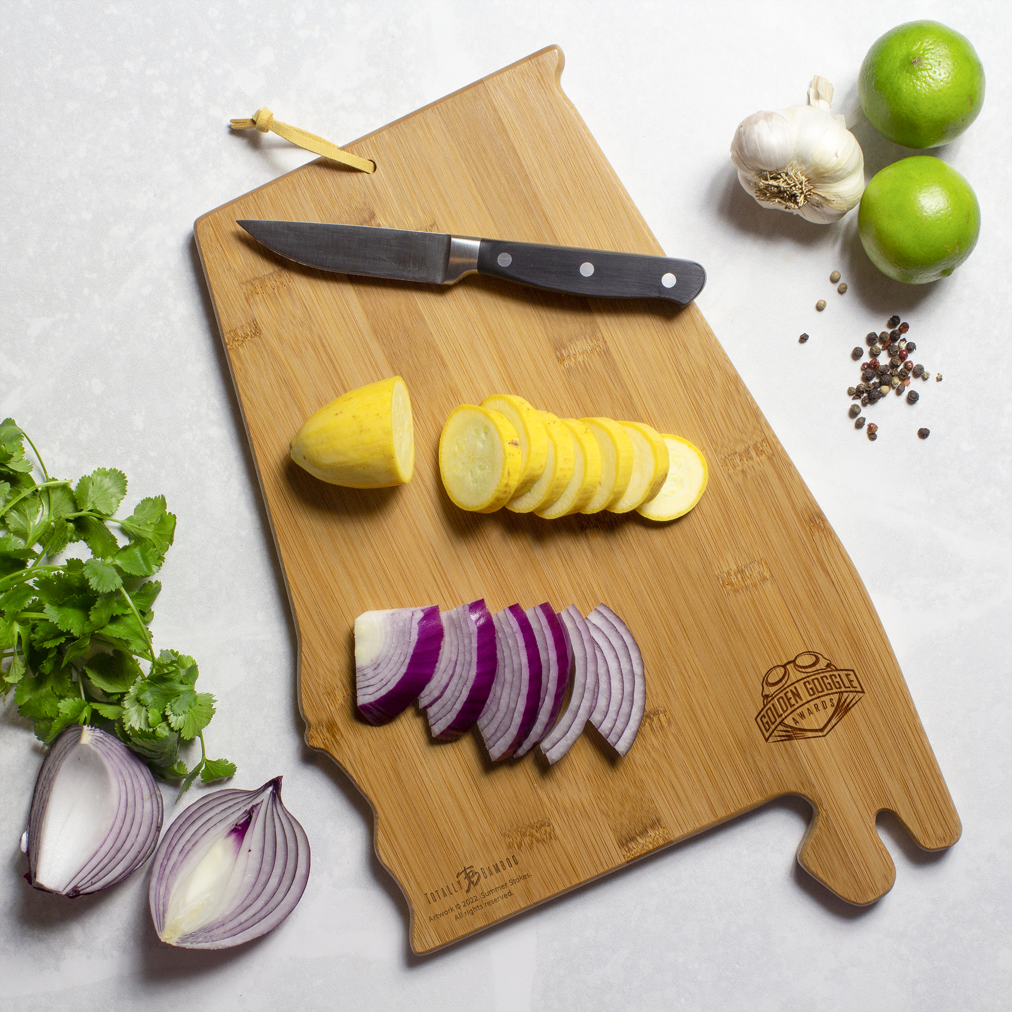 Alabama State Shaped Serving and Cutting Board with Artwork by Summer Stokes 6