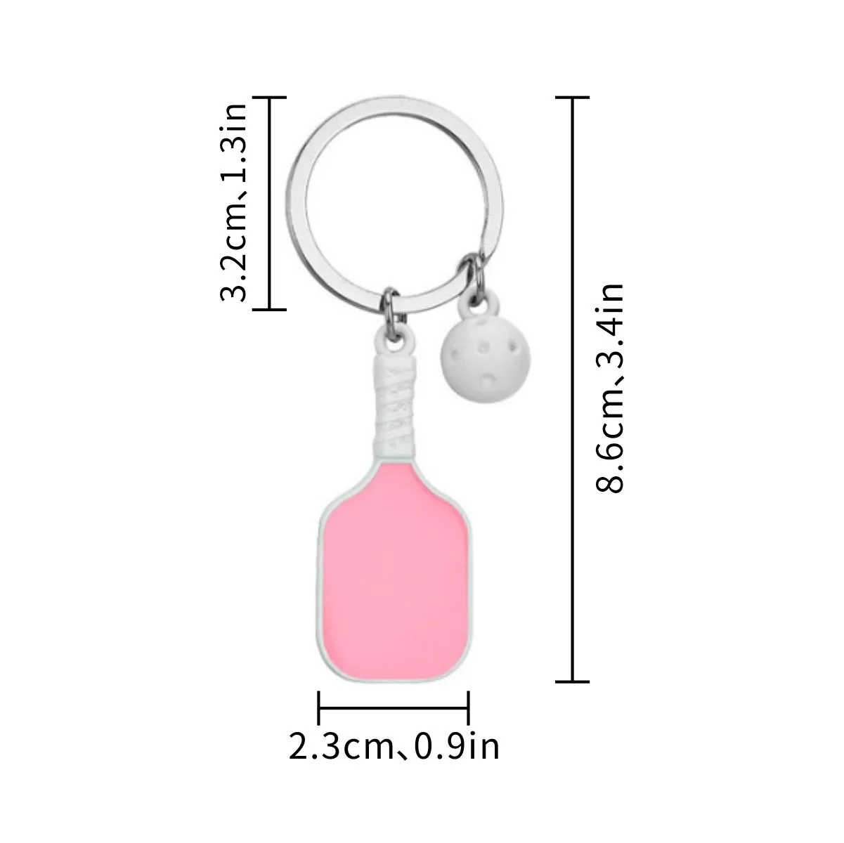 Pickleball Paddle Keychain With Ball Charm 1