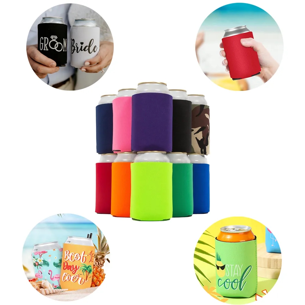 Blank Beer Can Coolers Sleeves, custom koozie with logo imprint 9