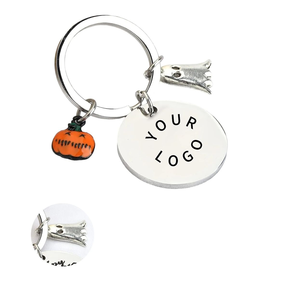 Mini Pumpkin Ghost Halloween Keychain 2