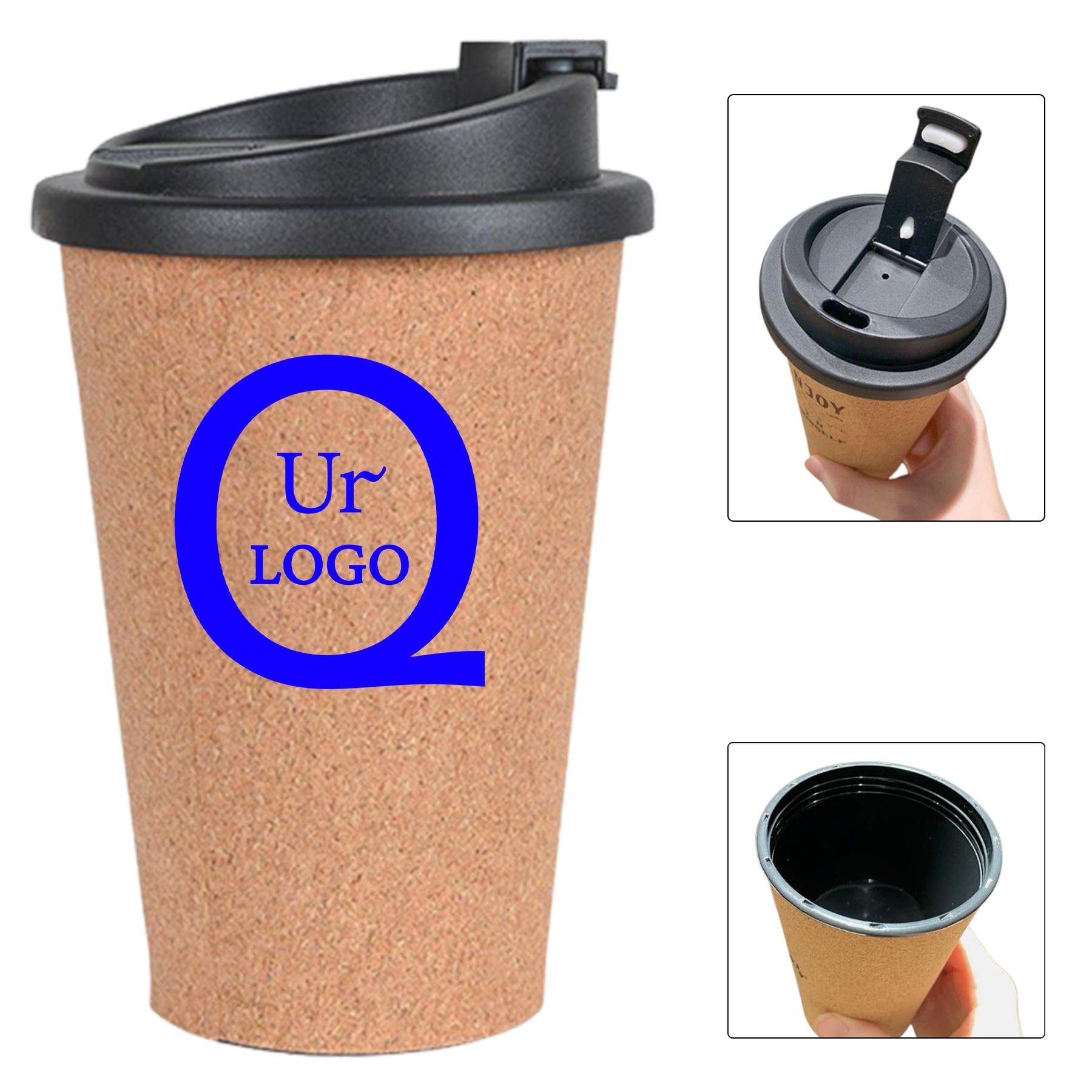 13.5 Oz. Cork Coffee Mug W/Lid