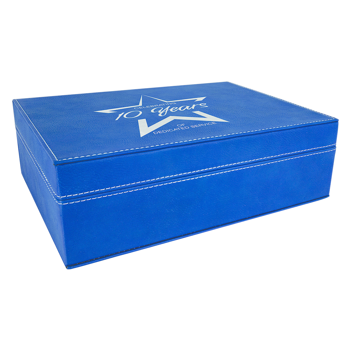 10 1/4" x 7 1/2" Blue/Silver Leatherette Premium Gift Box