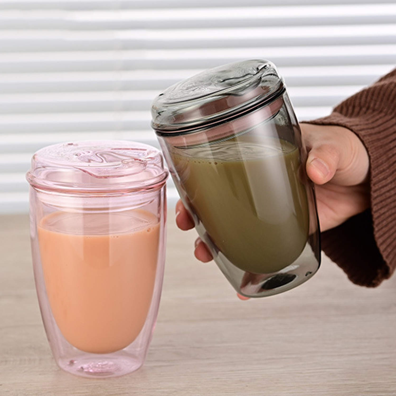 13Oz Double Wall Coffee Glass Cup 4