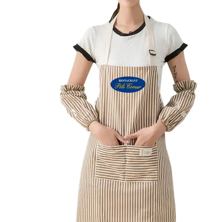 Striped Cotton and Linen Apron 5
