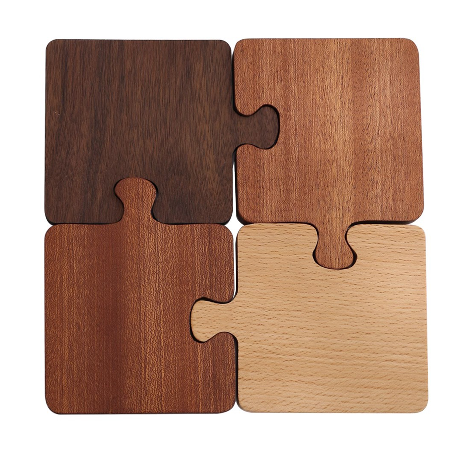 Wood Coasters for Drinks with Puzzle Design 2