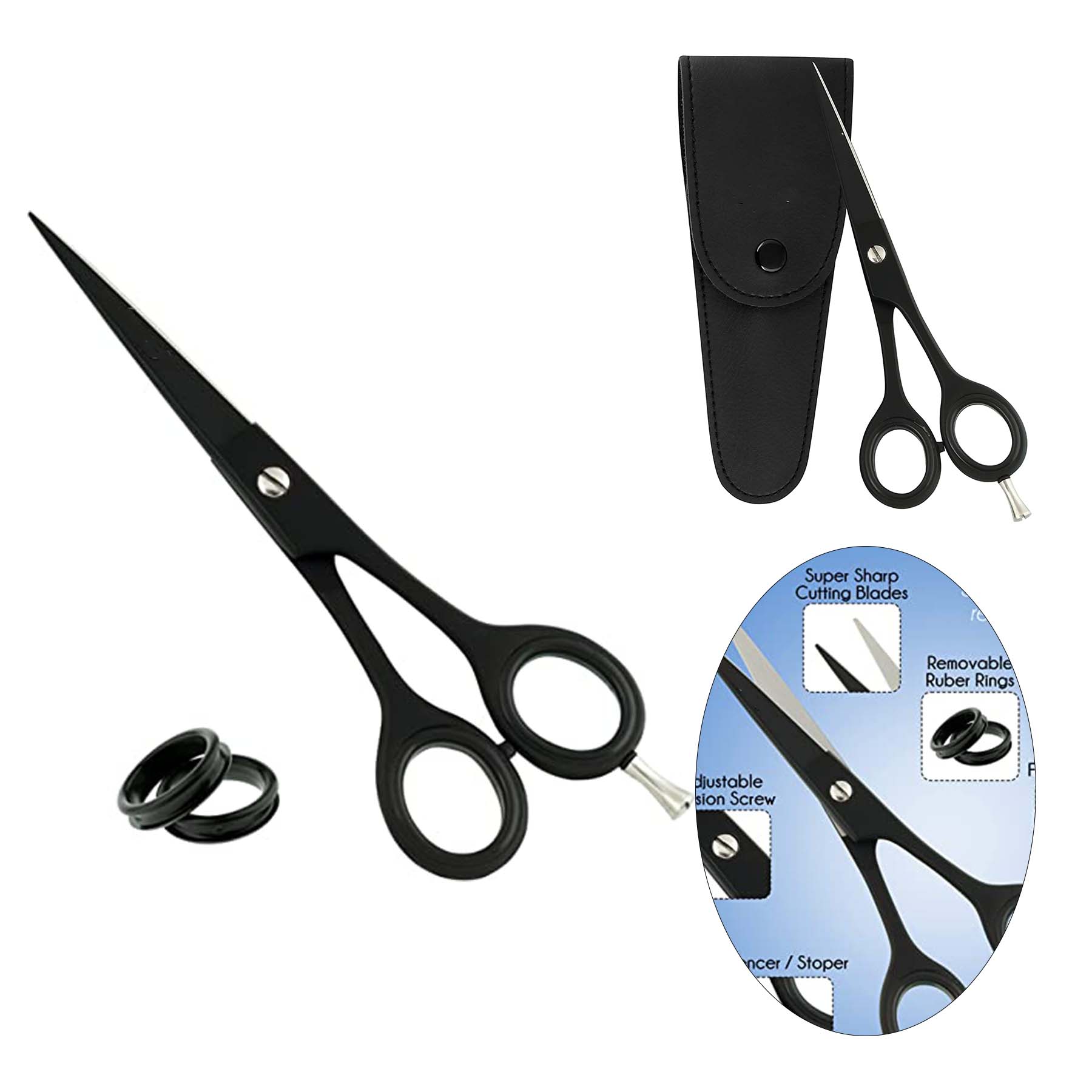 6.6 inches Hair Cutting Scissors with Free Leather Case 