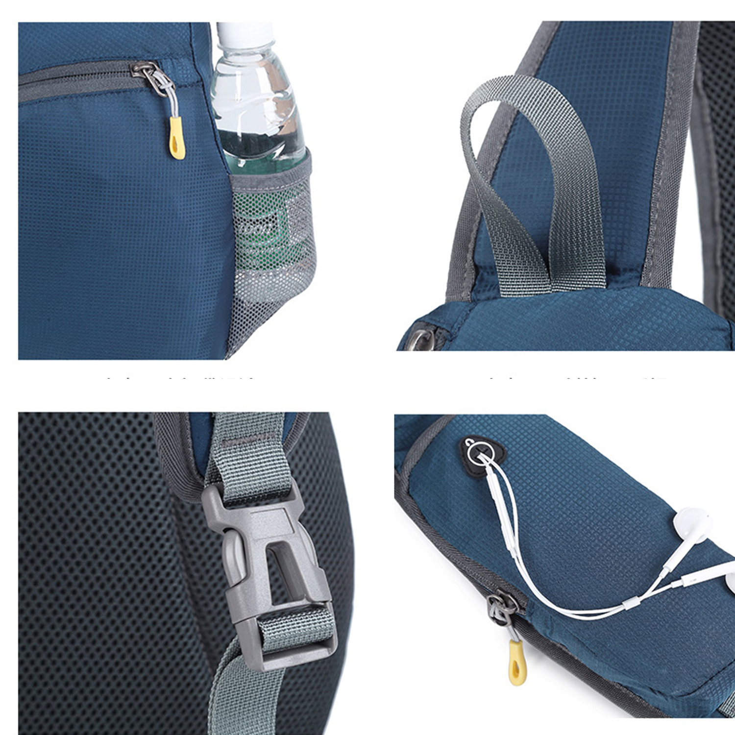 Nylon Crossbody Shoulder Chest Bag With Earphone Port 2