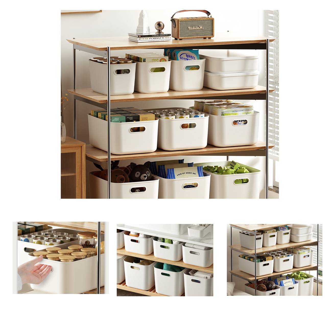 Plastic desktop storage box with cover 4
