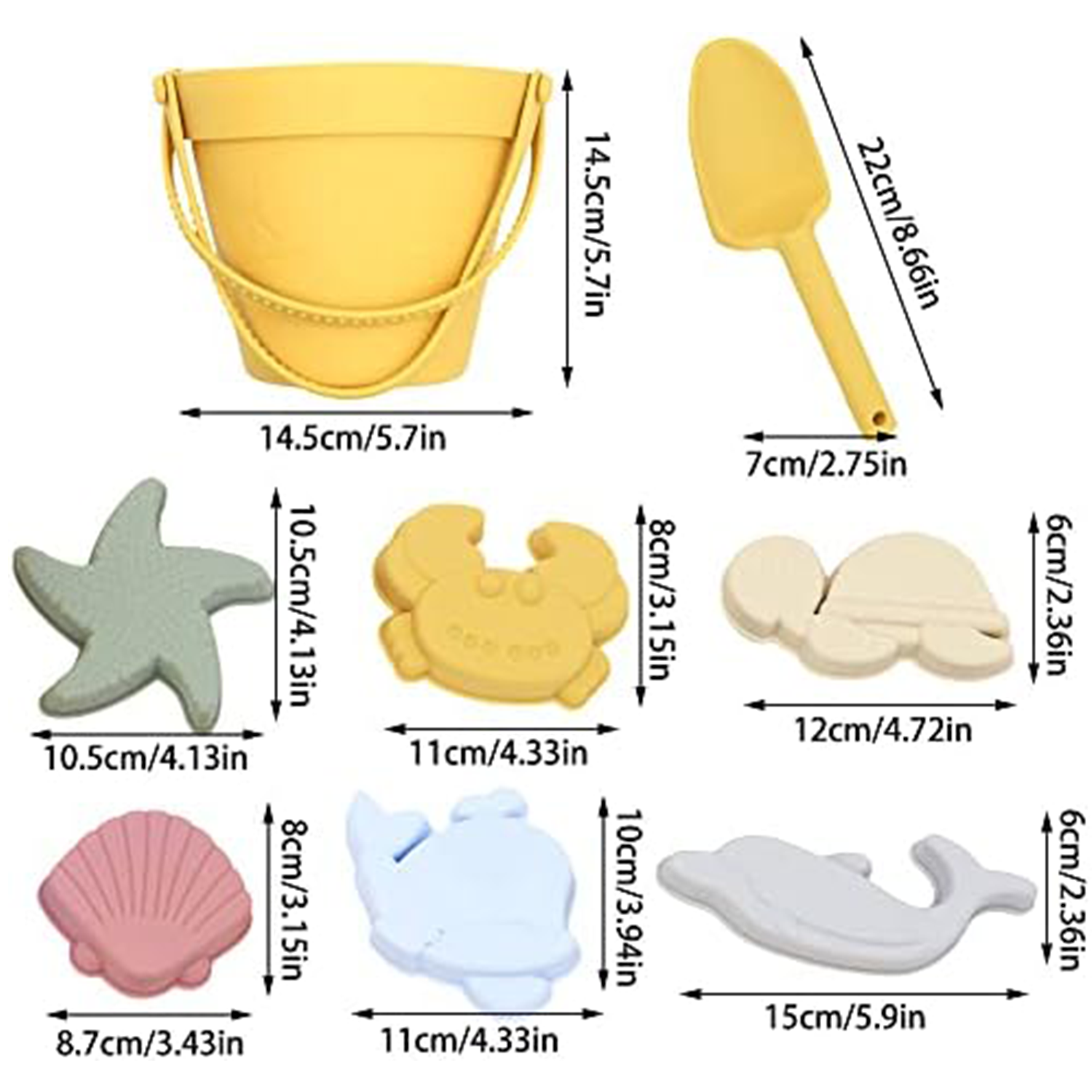 Silicone Summer Kids Beach Toys Set 3