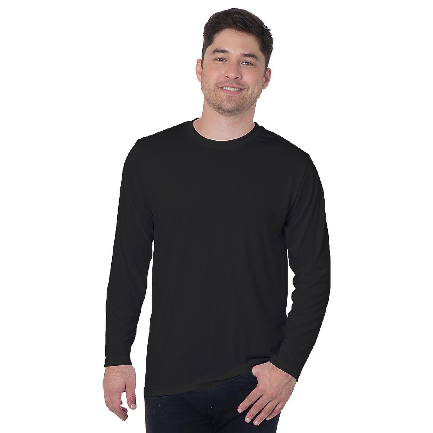 USA-Made 100% Poly Crew Performance Long Sleeve Tee