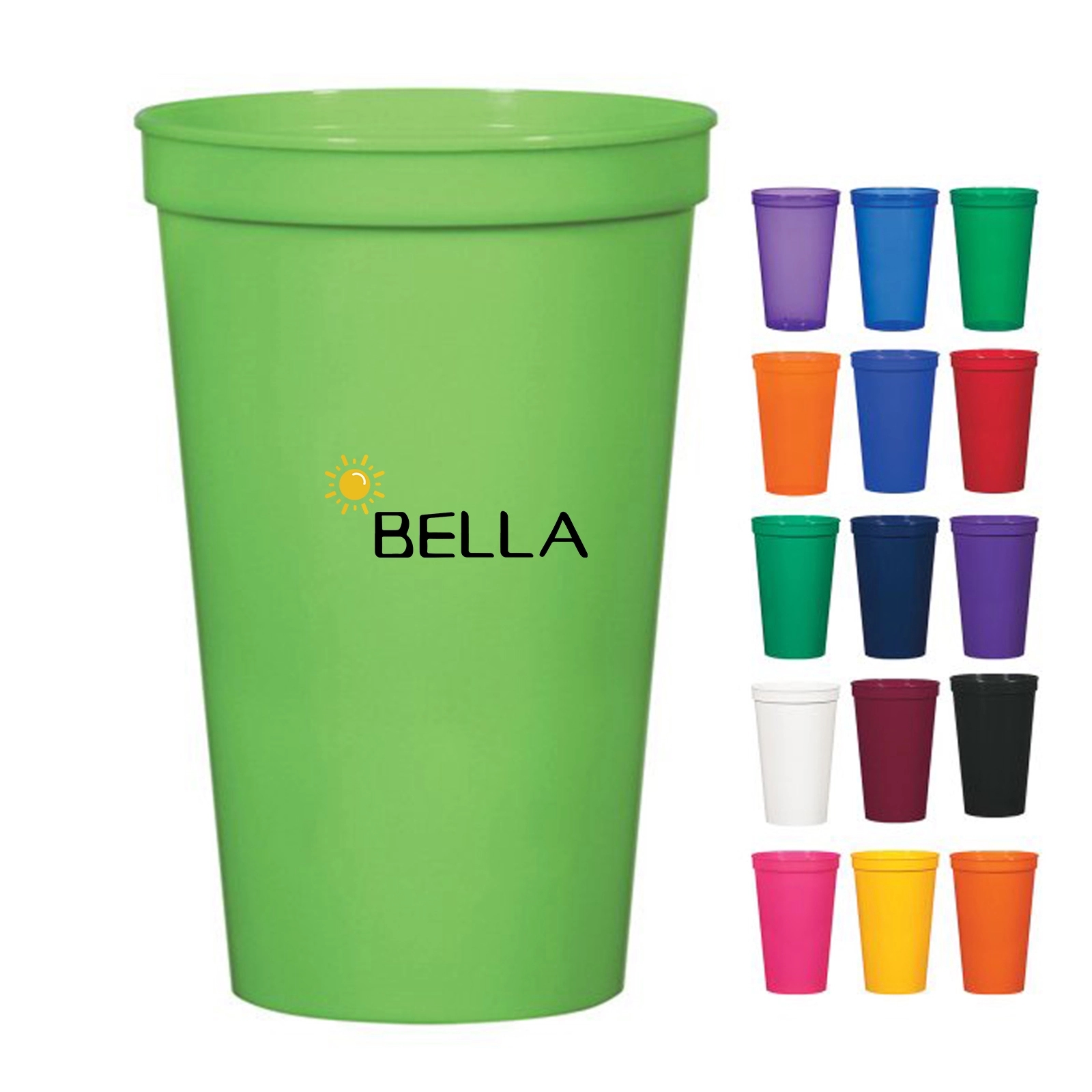 22 Oz Reusable Plastic Stadium Cups 1