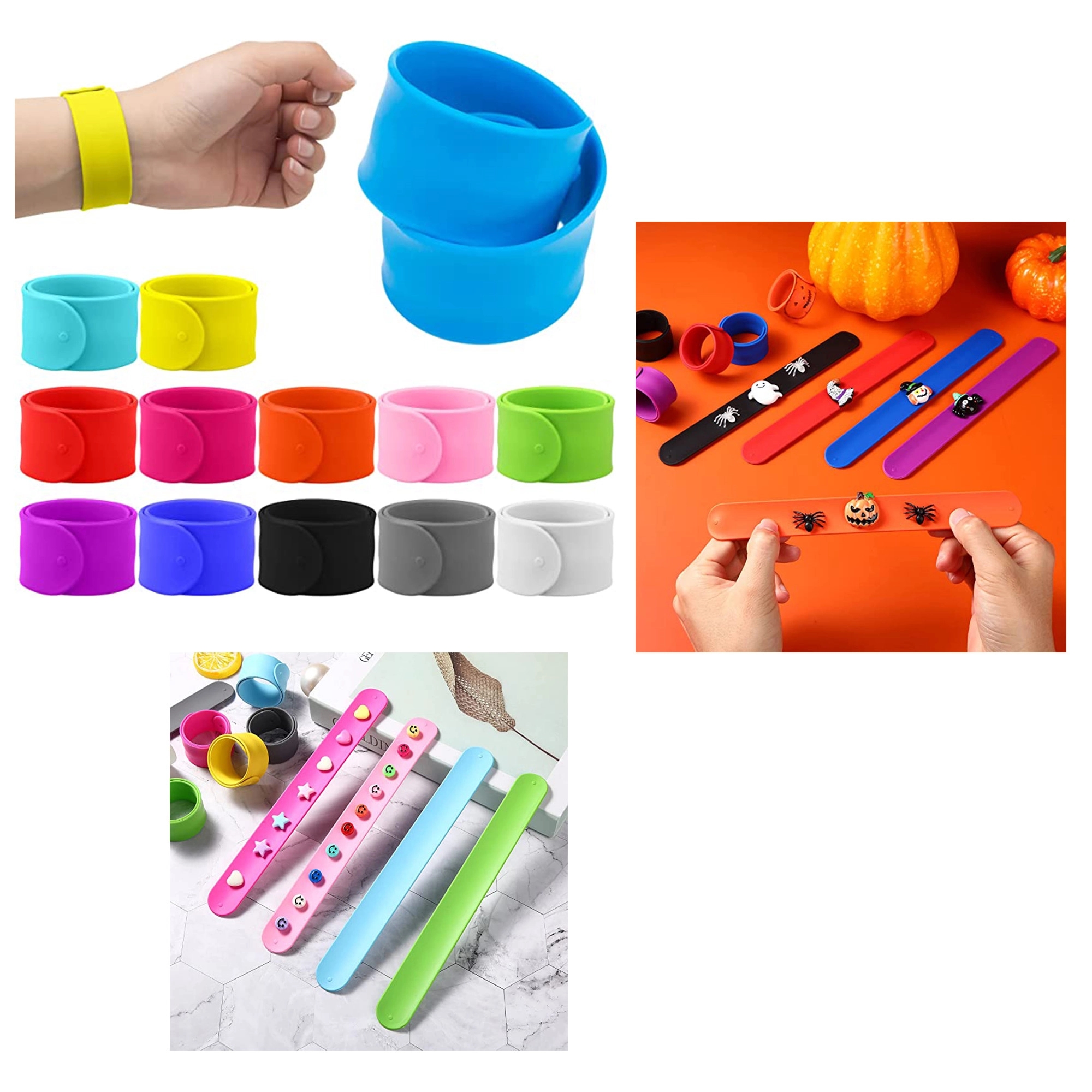 MOQ 50 Rainbow Silicone Slap Bracelets 1