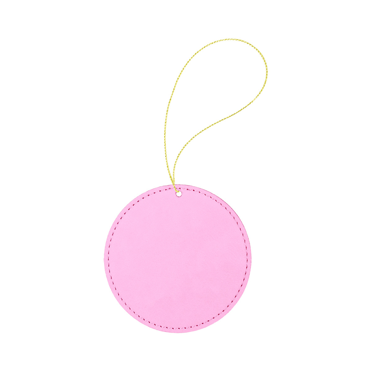 Pink Leatherette Round Ornament 3