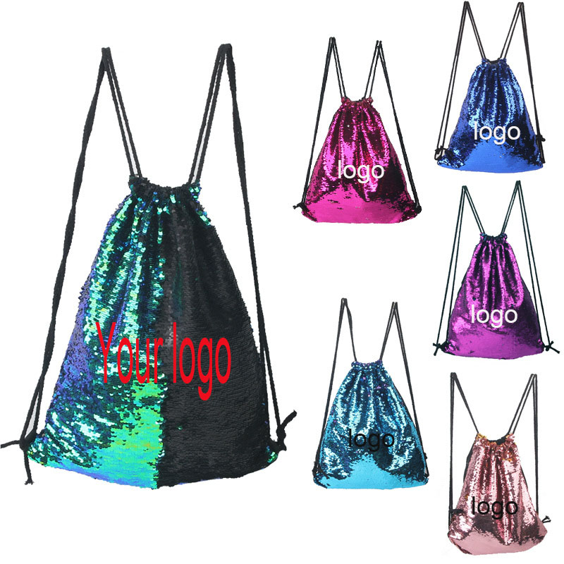 Mermaid Sequin Drawstring Shoulder Bags 2