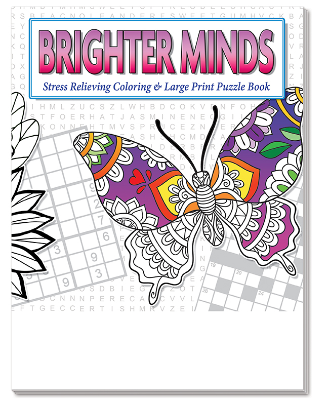 Brighter Minds - Adult Coloring and Large Print Puzzle Book Combo 5