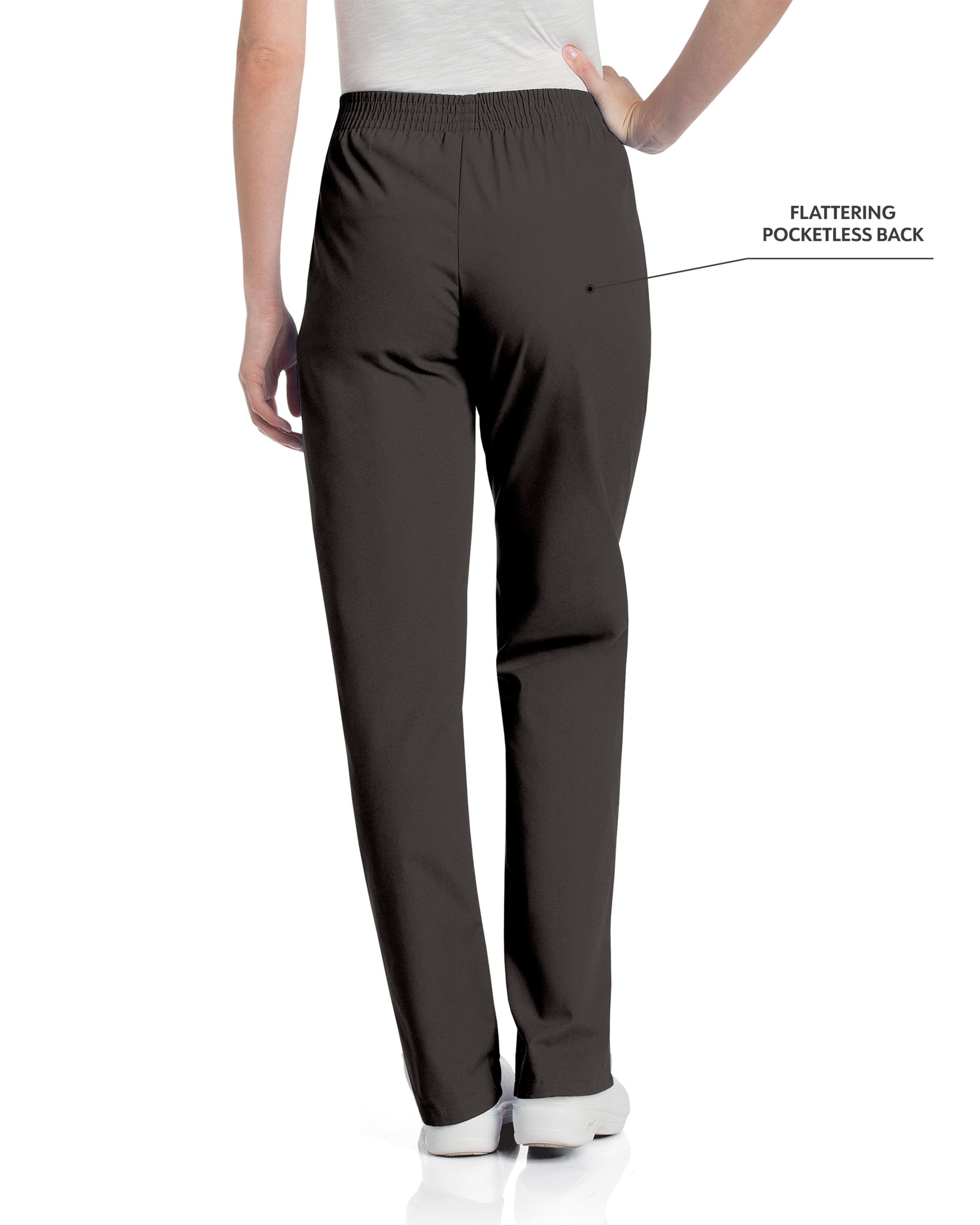 Landau - Essentials - Women's Two-Pocket High-Rise Elastic Waist Straight Leg Pant 39