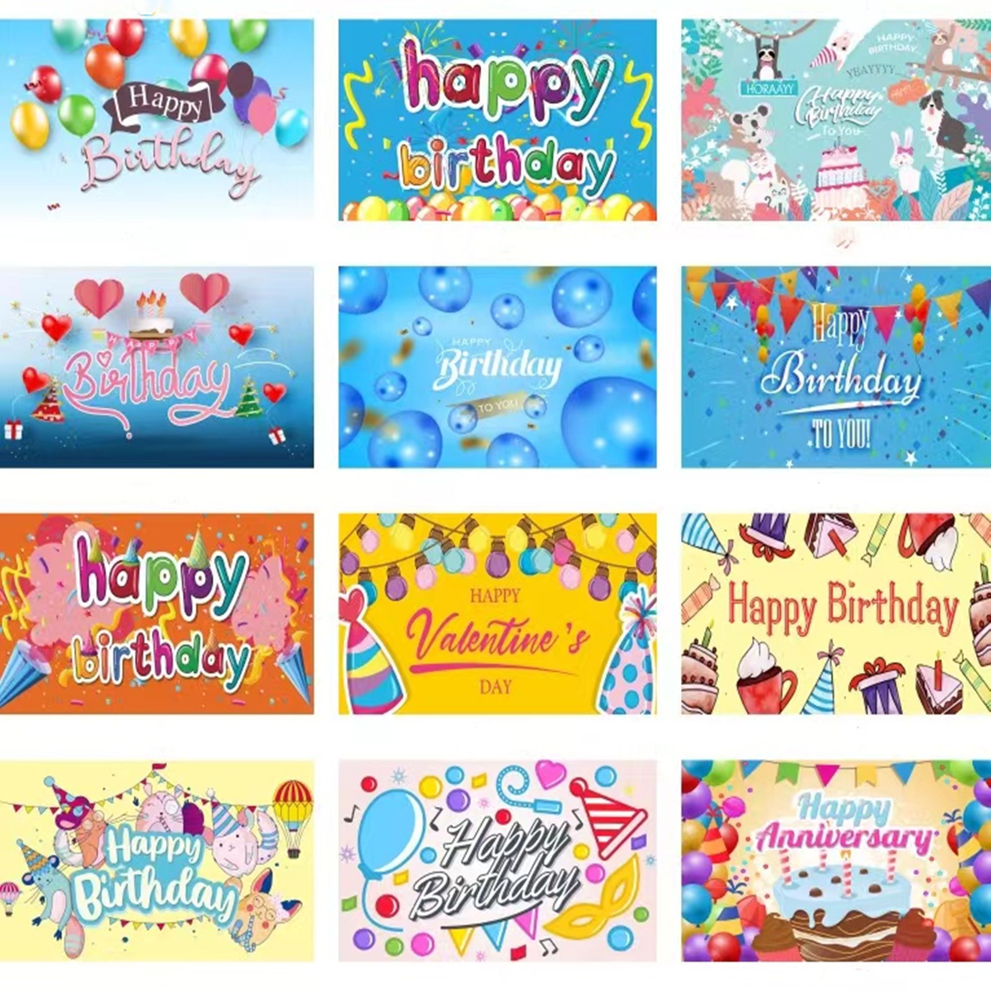 Happy Birthday Decorations Backdrop 2
