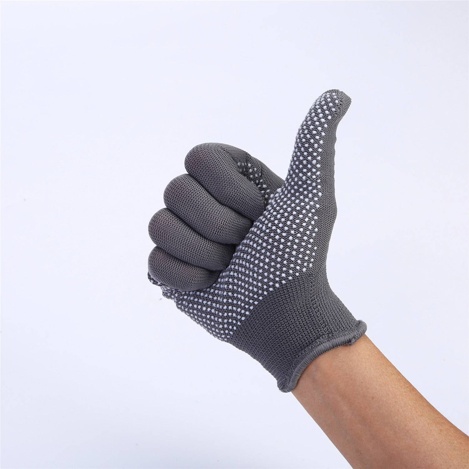 Breathable Nylon with PVC Dotted Anti-Slip Gloves 5
