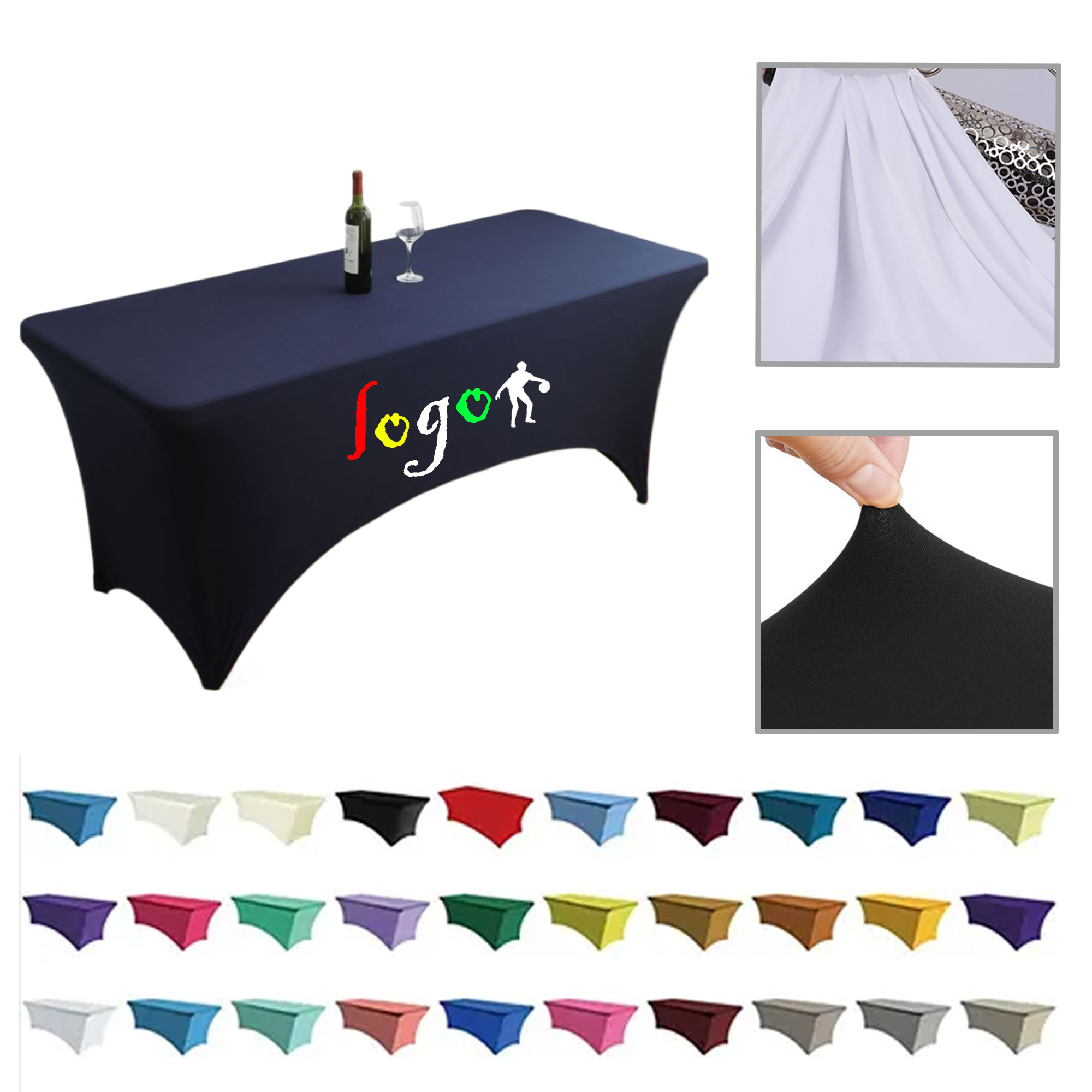 MOQ1 Premium 6FT Stretch Fit Table Cover for Events 2