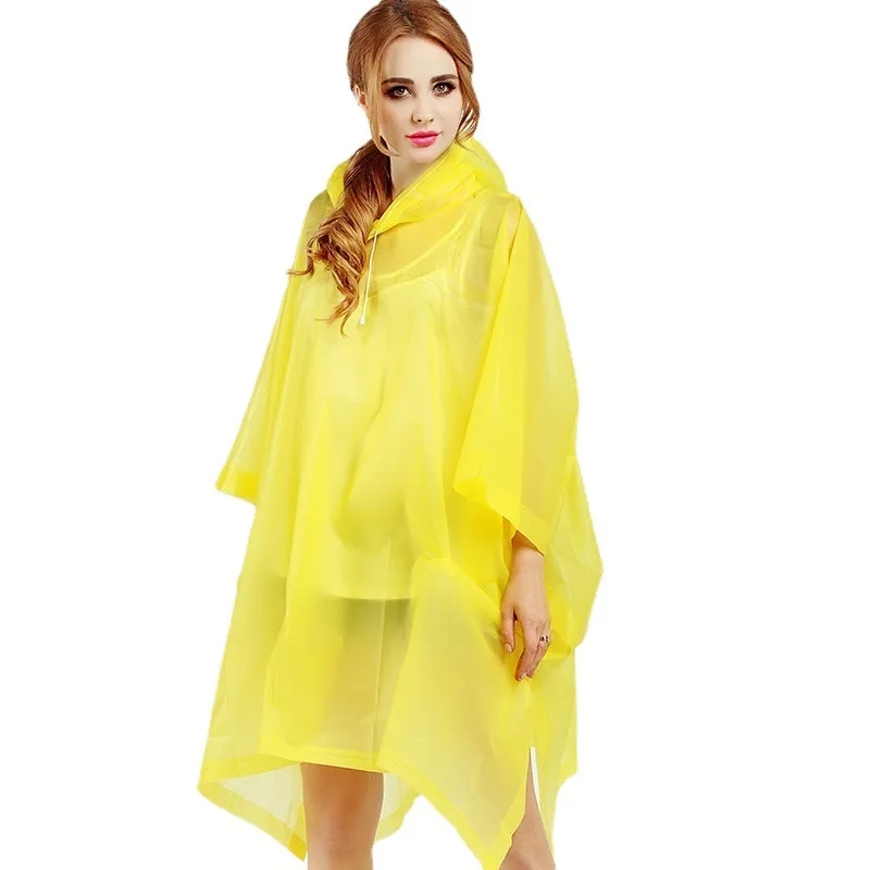 Adults Rain Poncho With Drawstring Hood 2