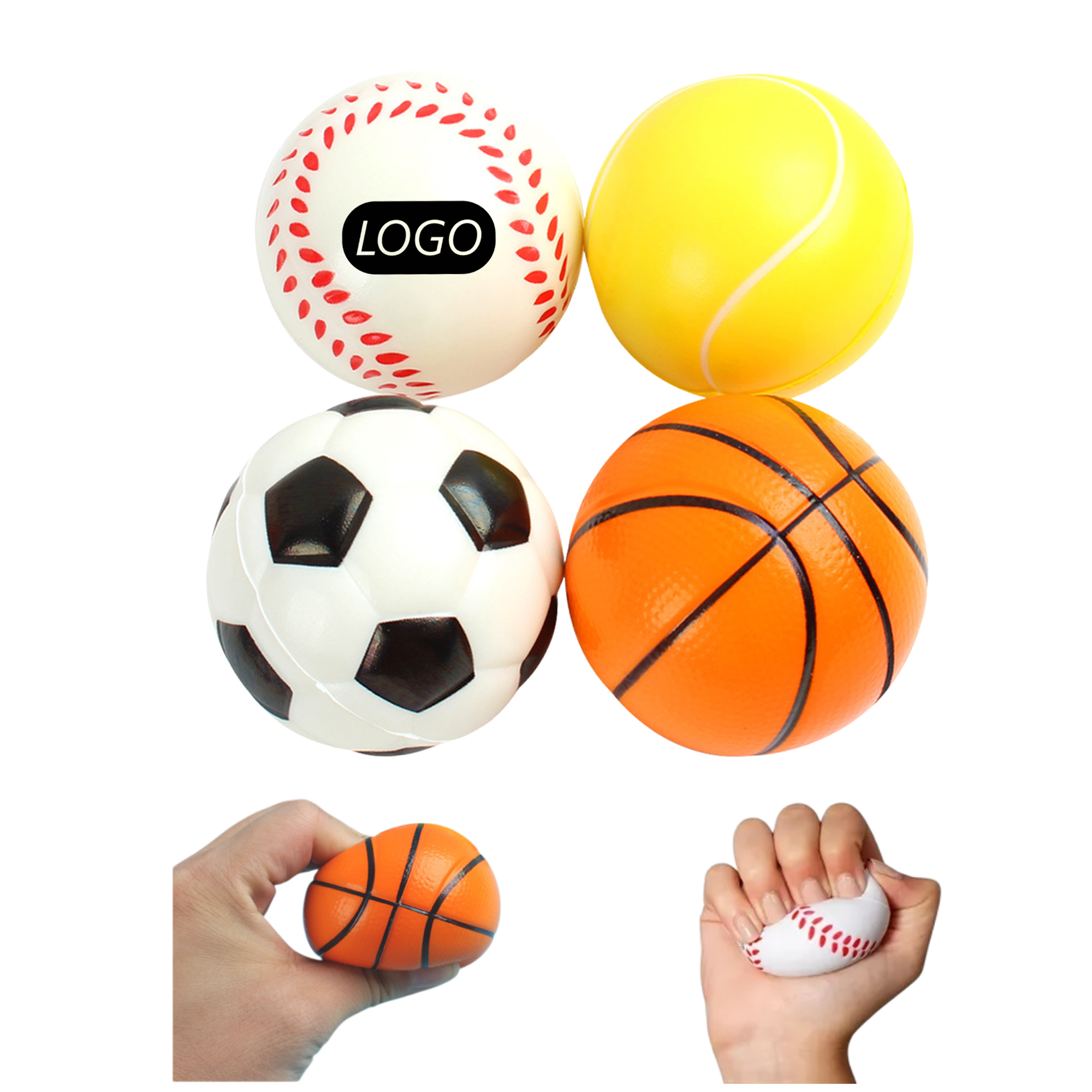 2.36'' PU Soccer Basketball Sports Stress Ball MOQ50 1