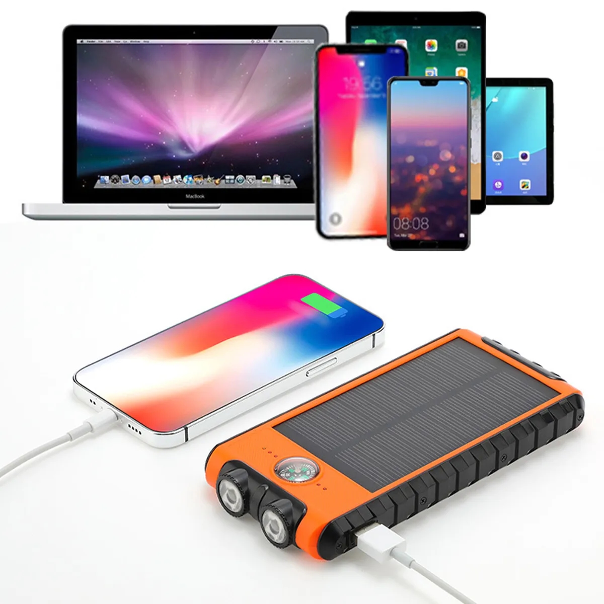 Outdoor Multifunctional Solar Power Bank With LED Light 1